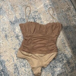 Brown Ruched Top